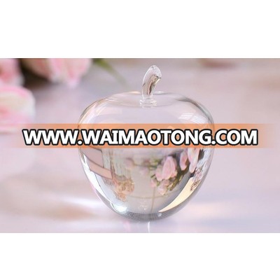 Wholesale Gold Leaf Multi-color Crystal Apple For Cute Livingroom Decoration Item