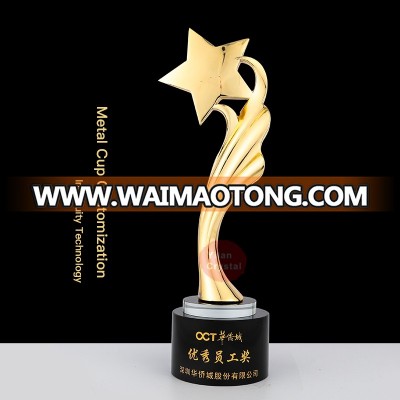 Wholesale RTS Upscale Star Plated Metal Trophy Cup For Sports Games Souvenirs