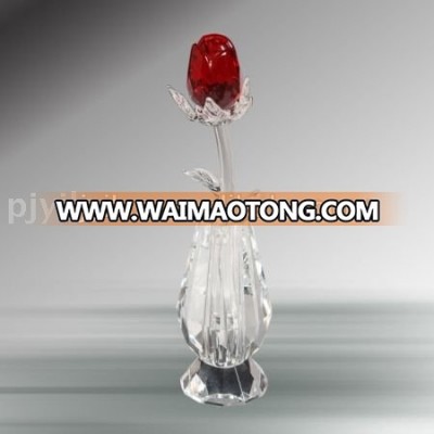 Free Shipping Crystal Crafts Clear Crystal Rose Crystal Flower For Garden Decorative Item