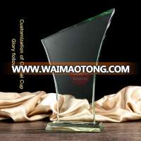 Wholesale New Arrival Elegant Design Customize Jade Glass Award Trophy With Clear Base For Celebration Party Souvenirs