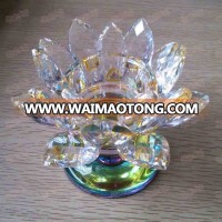 crystal flower lotus tealight holder,religious candle golder for Buddhism