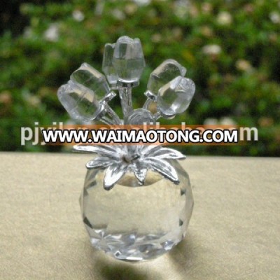 Free Shipping Nice Mini Decorative Crystal Flowers Jar For Desk Decoration