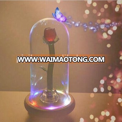 Free Shipping LED Light Customer Design Wedding Return Gift Christmas Home Rose Decor Flower Crystal Rose Wedding Gift For Guest