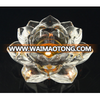 wholesale crystal lotus candle holder, lotus tealight holder glass crystal, Church Crystal Candle Holder lotus